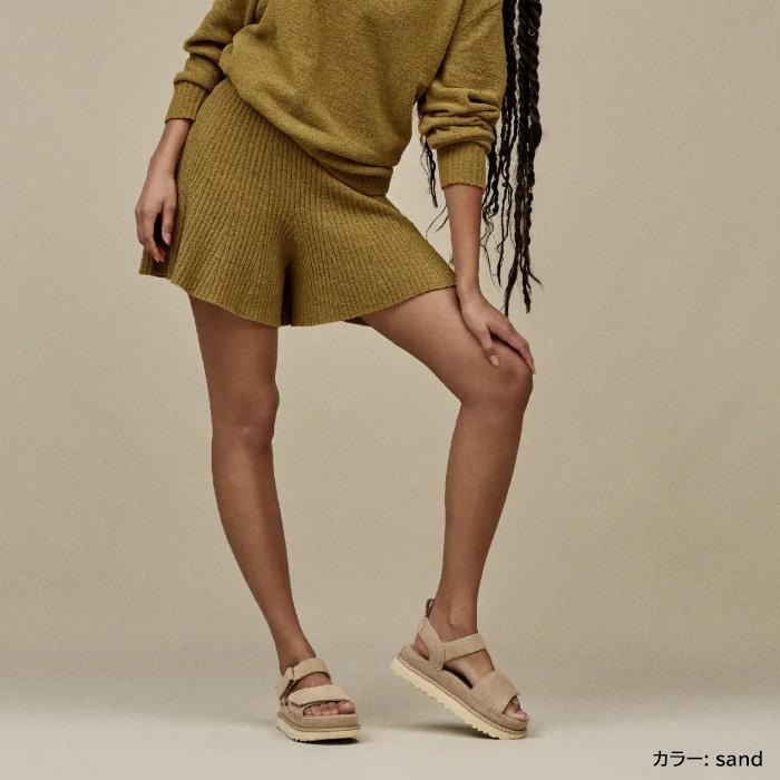 【安心の国内正規品】 UGG アグ レディース ゴールデンスター 1136783 W GOLDENSTAR 【SAND , BYF】 ベージュ ピンク ugg サンダル スウェード ロゴ ストラップの画像