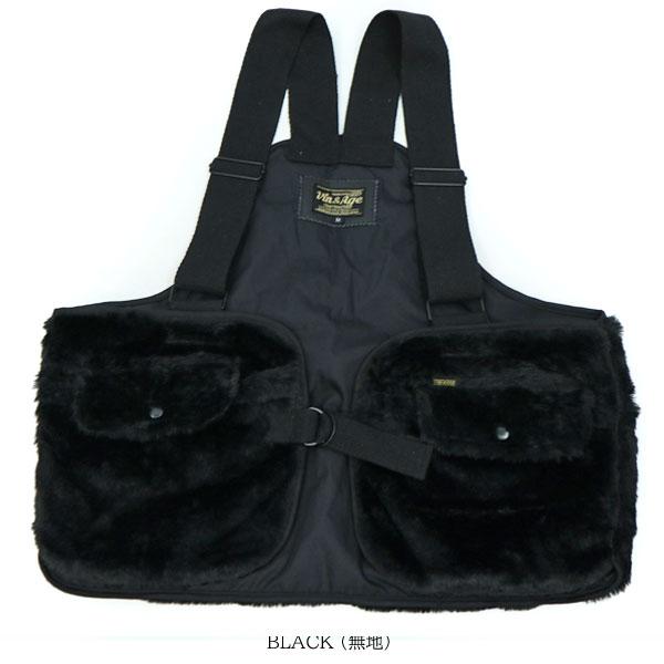 【超美品】Vin&Ageファー素材 ハーネスベスト 黒　ベスト 超美品】Vin&Ageファー素材 ハーネスベスト 黒 ベスト Vin＆Age