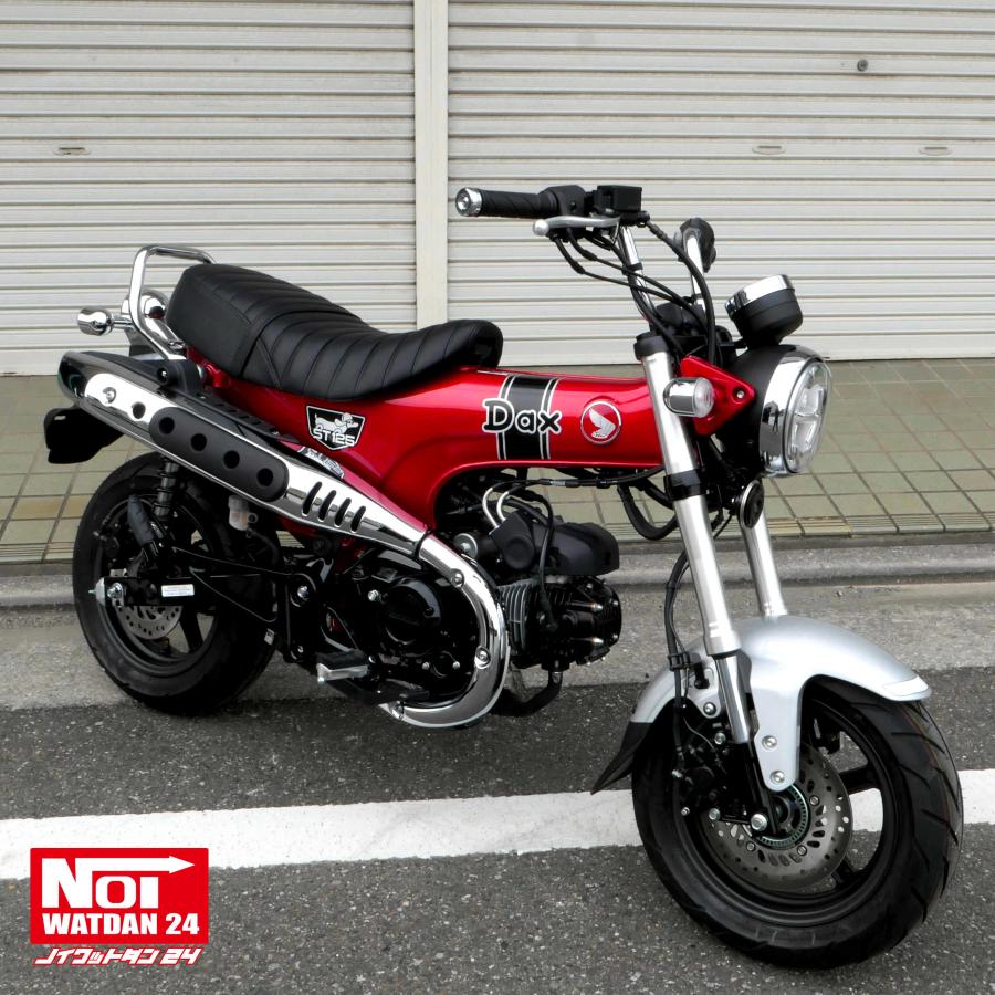 ダックス125　ローダウン シート　DAX125 JB04 JB06　NOI WATDAN24　段付きタックロール　ブラック/ブラックステッチ　高反発ウレタン内蔵