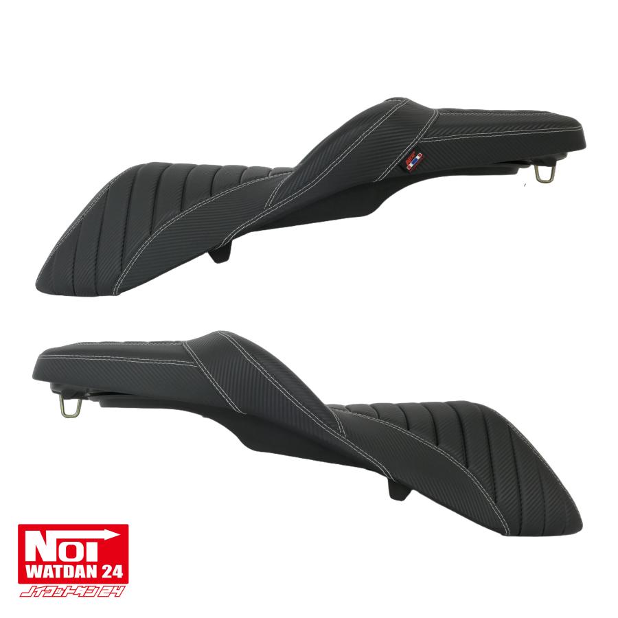 PCX　ローダウンシート　PCX160 PCX150 PCX125　NOI WATDAN24　段付きタックロール　約2cmローダウン　カーボンブラック/ホワイトステッチ　高反発ウレタン内蔵 | ホンダ | 04