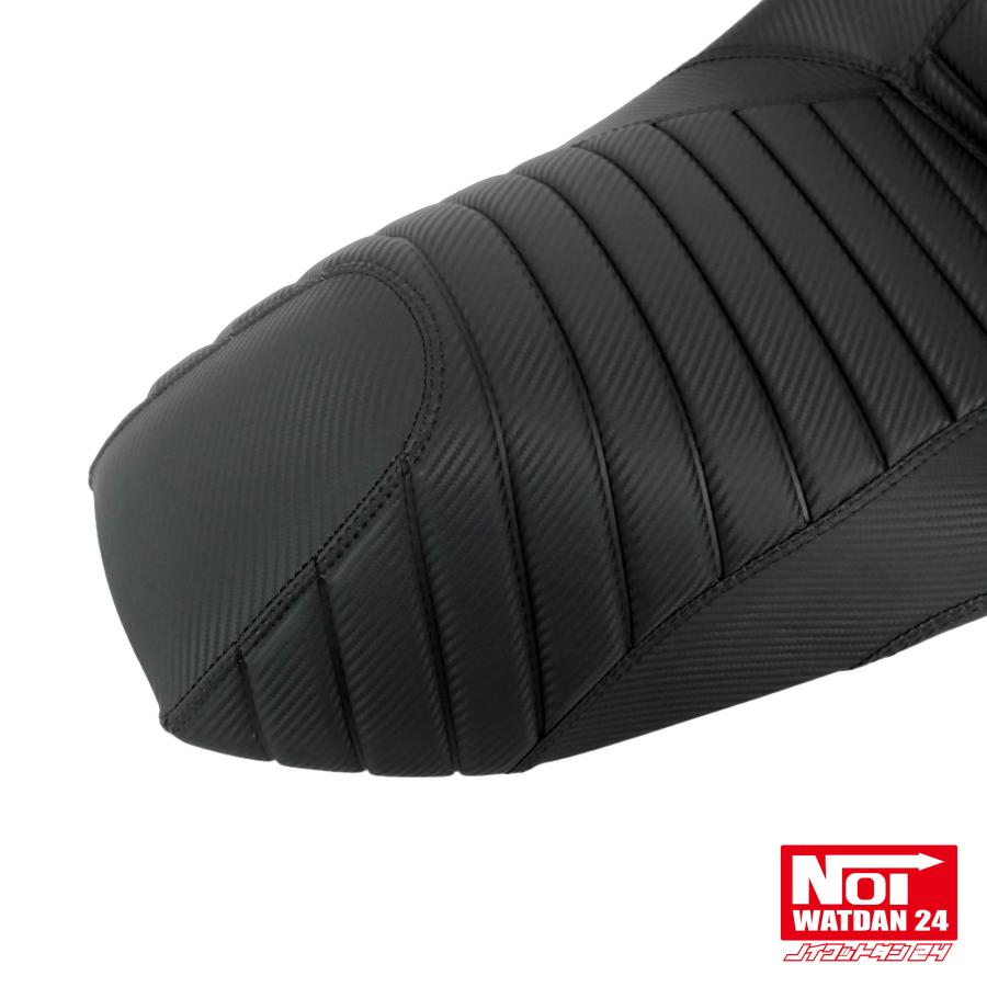 PCX　ローダウンシート PCX160 PCX150 PCX125　NOI WATDAN24　段付きタックロール　約2cmローダウン　カーボンブラック/ブラックステッチ　高反発ウレタン内蔵 | ホンダ | 02