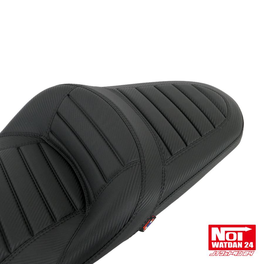 PCX　ローダウンシート PCX160 PCX150 PCX125　NOI WATDAN24　段付きタックロール　約2cmローダウン　カーボンブラック/ブラックステッチ　高反発ウレタン内蔵 | ホンダ | 03