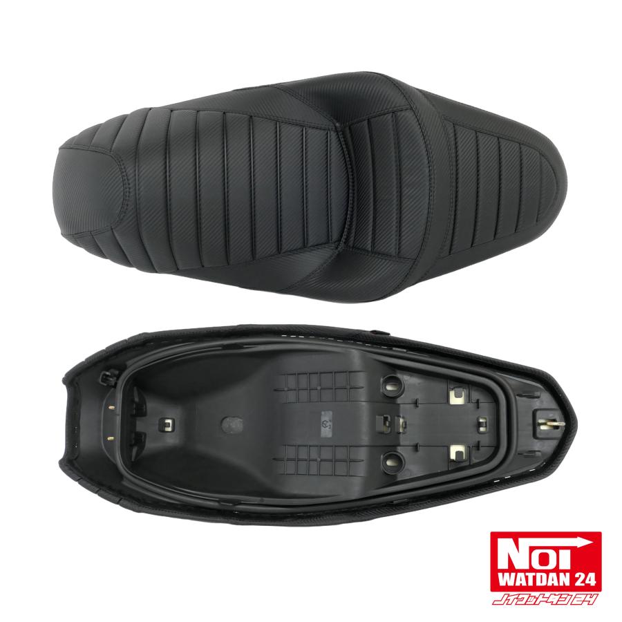 PCX　ローダウンシート PCX160 PCX150 PCX125　NOI WATDAN24　段付きタックロール　約2cmローダウン　カーボンブラック/ブラックステッチ　高反発ウレタン内蔵 | ホンダ | 05