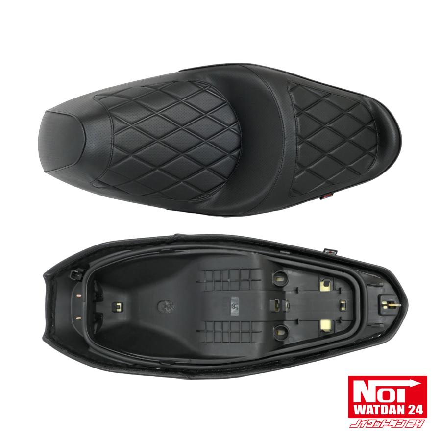 PCX　ローダウンシート　PCX160 PCX150 PCX125　NOI WATDAN24　ダイヤプレスカスタム　約2cmローダウン　パンチングブラック　高反発ウレタン内蔵 | ホンダ | 05