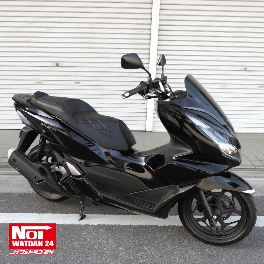 PCX　ローダウンシート　PCX160 PCX150 PCX125　NOI WATDAN24　ダイヤプレスカスタム　約2cmローダウン　パンチングブラック　高反発ウレタン内蔵 | ホンダ | 06