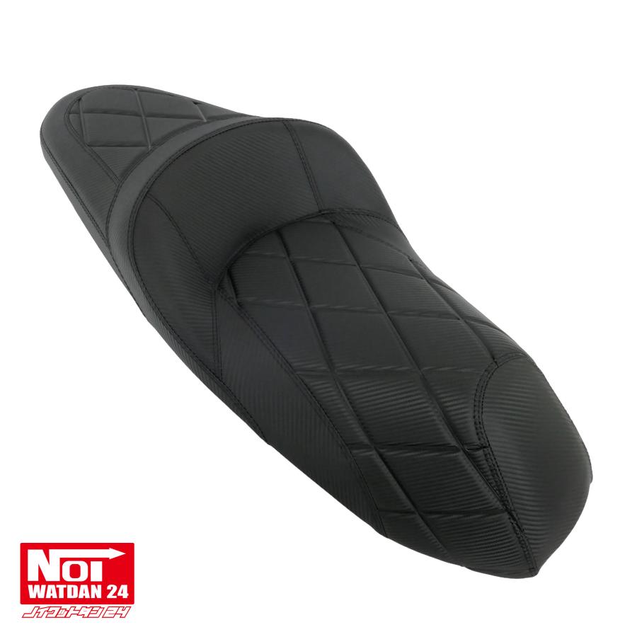 PCX　ローダウンシート　PCX160 PCX150 PCX125　NOI WATDAN24　段付きダイヤプレス　約2cmローダウン　カーボンブラック/ブラックステッチ　 高反発ウレタン内蔵 | ホンダ | 01