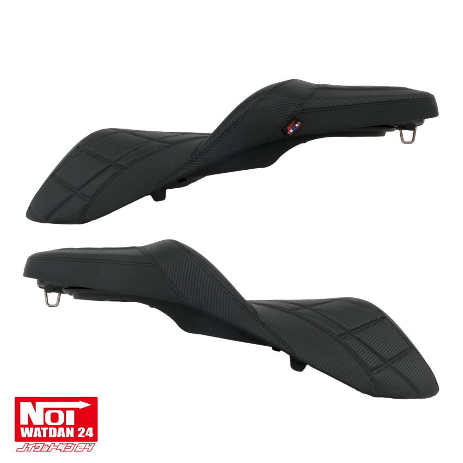 PCX　ローダウンシート　PCX160 PCX150 PCX125　NOI WATDAN24　段付きダイヤプレス　約2cmローダウン　カーボンブラック/ブラックステッチ　 高反発ウレタン内蔵 | ホンダ | 04
