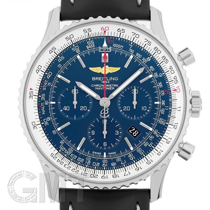 ブライトリング ナビタイマー01 46mm A017C89KBA ブルー カーフレザー BREITLING 【新品】【メンズ】 【腕時計】 【送料無料】 【年中無休】｜gmt