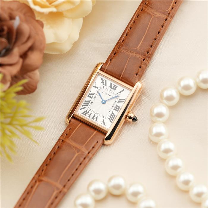 Cartier（カルティエ） タンク ルイ SM シルバー PG 革 WGTA0010