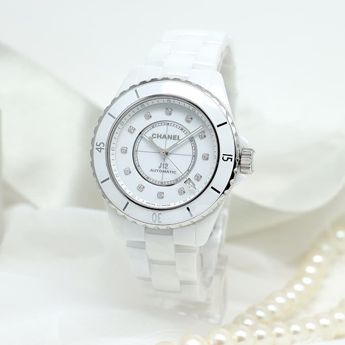 シャネル J12 ホワイト セラミック 12Pダイヤ H5705 38mm CHANEL 新品レディース 腕時計 送料無料｜gmt｜03