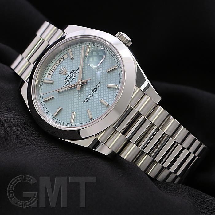 ROLEX ロレックス デイデイト40 228206 アイスブルー 斜め格子モチーフ