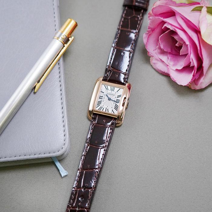 カルティエ　時計 Cartier（カルティエ） タンクアングレーズ SM W5310027 ピンク
