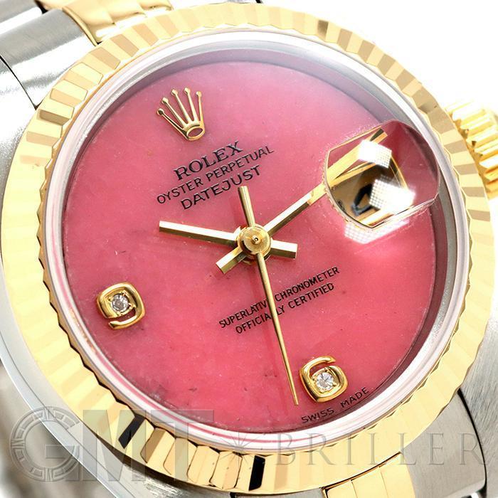 中古 ロレックス ROLEX 69173 2BR T番(1997年頃製造) ローズジャスパー /ダイヤモンド レディース 腕時計 ロレックス デイトジャスト 69173 2BR ローズジャスパー/ダイヤモンド