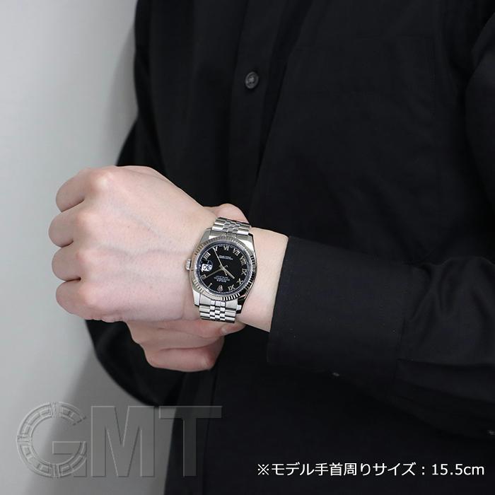 ロレックス デイトジャスト36 116234 ブラックローマ ジュビリーブレス 保証書日付2013年 ランダムシリアル ROLEX 中古メンズ 腕時計 送料無料｜gmt｜07