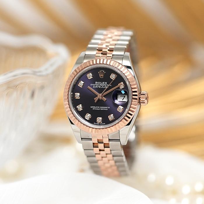 【142662】ROLEX ロレックス 279171G デイトジャスト 28 オーベルジーヌダイヤル ランダム番 PG/SS 自動巻き ギャランティーカード 当店オリジナルボックス 腕時計 時計 WATCH レディース 女性 女【中古】 ロレックス - オイスター パーペチュアル デイトジャスト | ROLEX