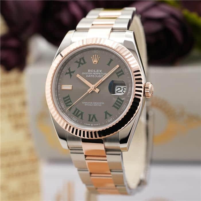 ロレックス デイトジャスト41 メンズ時計 ジュビリー スレート Datejust 41 126300 箱 保証書 SS メンズ時計 グレー 仕上げ済 美品 【中古】 ROLEX（ロレックス） デイトジャスト 41 126331 スレートローマ 保証書