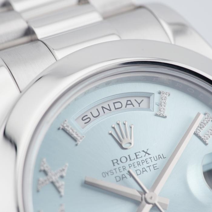 ROLEX（ロレックス） デイデイトII 218206 アイスブルー ローマダイヤ