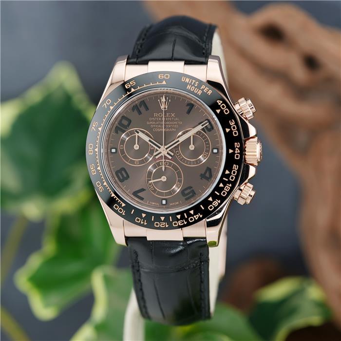 ROLEX純正デイトナ用 レザーベルト クロコダイル ブラウン) ROLEX（ロレックス） デイトナ 116515LN ブラウン アラビア レザー