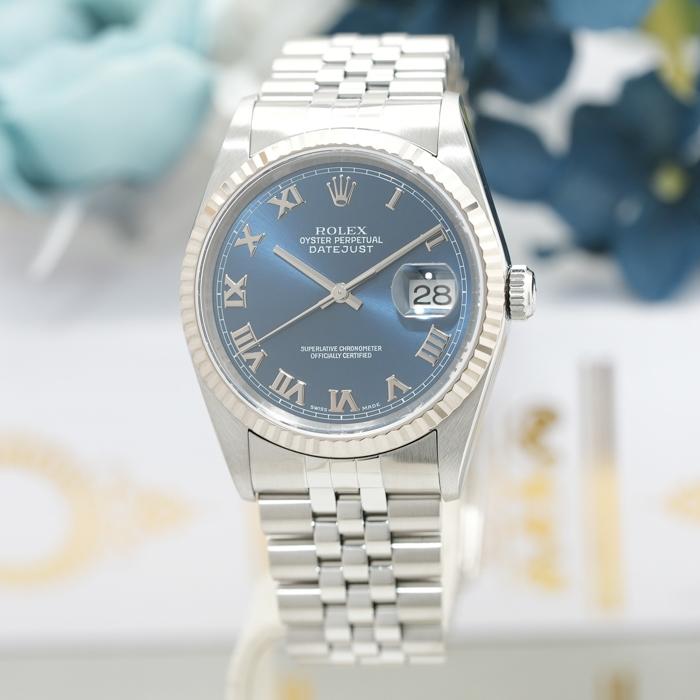 ROLEX（ロレックス） デイトジャスト 16234 ブルーローマ 保証書2001年