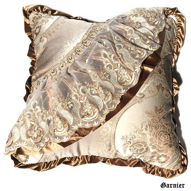 クッションカバー フリル付 45×45 オシャレ カワイイ 姫系 フレンチ