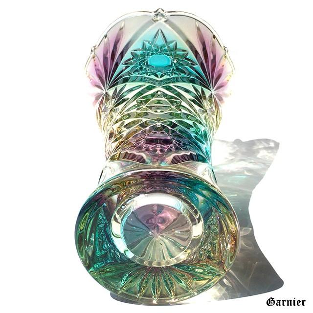 花瓶 フラワーベース ガラス クリスタル カラフル 虹色 オシャレ 高さ