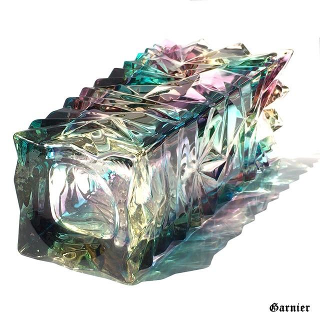 花瓶 フラワーベース ガラス クリスタル カラフル 虹色 オシャレ 高さ