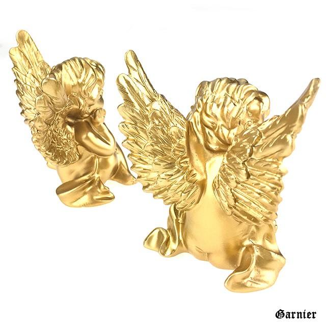 天使 エンジェル 2体セット ゴールド 置物 オブジェ 天使 エンジェル 2体セット ゴールド 置物 オブジェ