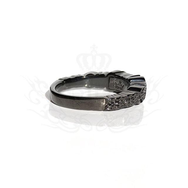 GnB フローラル フルール リング w/アイオライト / ブラックロジウム Ring Floral Fleur Engraved Black Rhodium｜gnb-garnier｜04