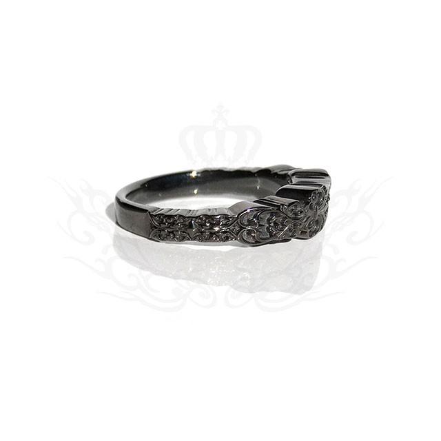 GnB フローラル フルール リング w/オニキス / ブラックロジウム Ring Floral Fleur Engraved Black Rhodium｜gnb-garnier｜03