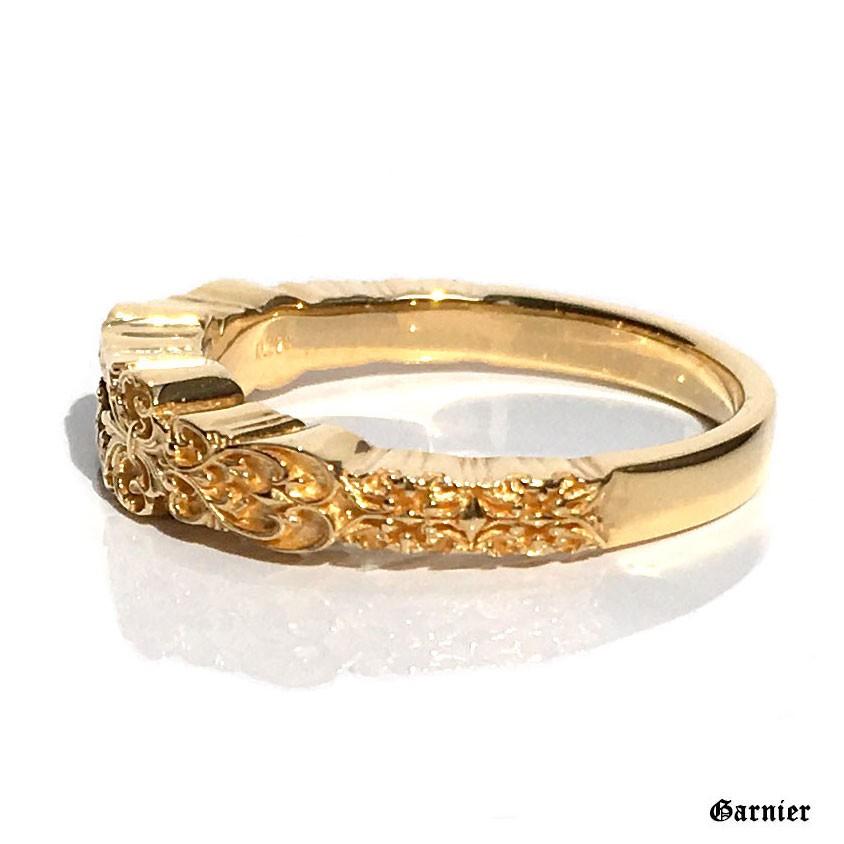 GnB 22金 フローラル フルール リング w/サファイア 22k Ring Floral Fleur Engraved Gold917｜gnb-garnier｜06