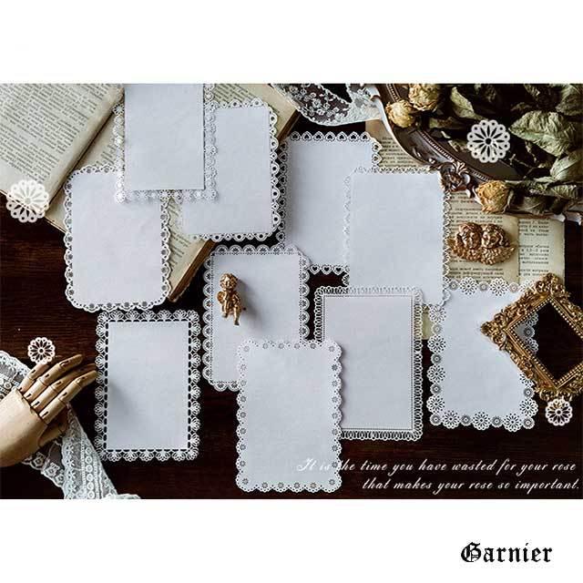 レースペーパー ホワイト 長方形 ラッピング デコレーション ハンドメイド ロココ バロック アンティーク :LP001:Garnier ガルニエ !店 通販 デコレーション レースペーパー