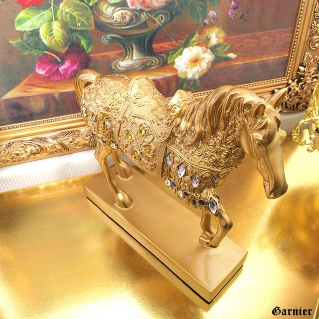 馬 ホース Horse 置物 オーナメント Ornament ゴールド Gold : Garnier
