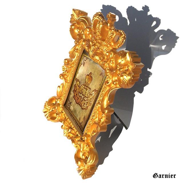 アンティーク フォトフレーム イエロー ゴールド L判 豪華 写真立て