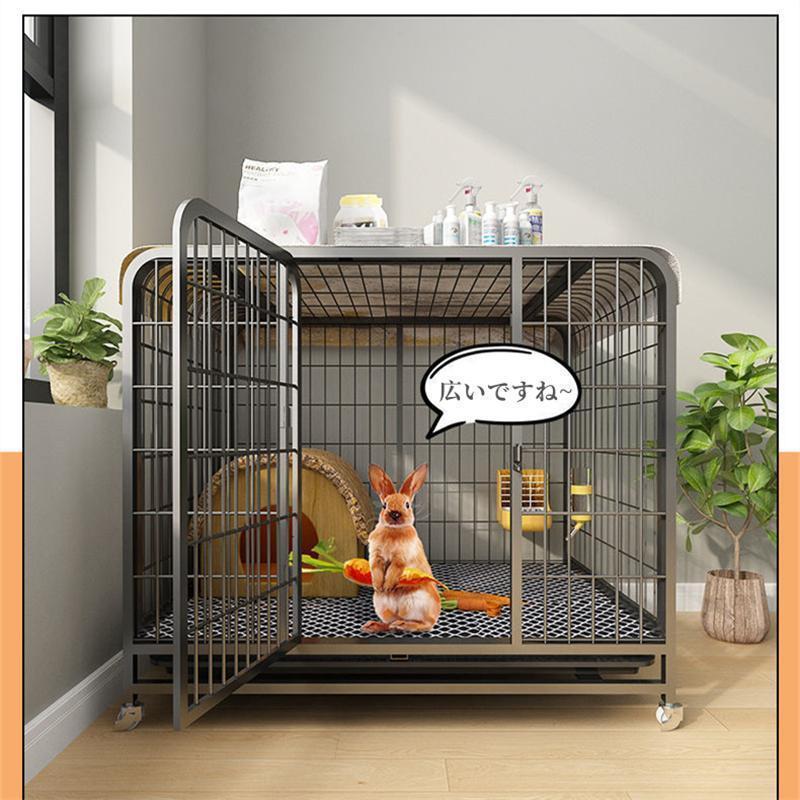 海外品 大型 ウサギ ケージ うさぎ ケージ 大きい うさぎ トイレ ペットケージうさぎ 兎 ケージ トレイと回転ホイール付き (78*54*70cm) 【2218604306】(11119円)
