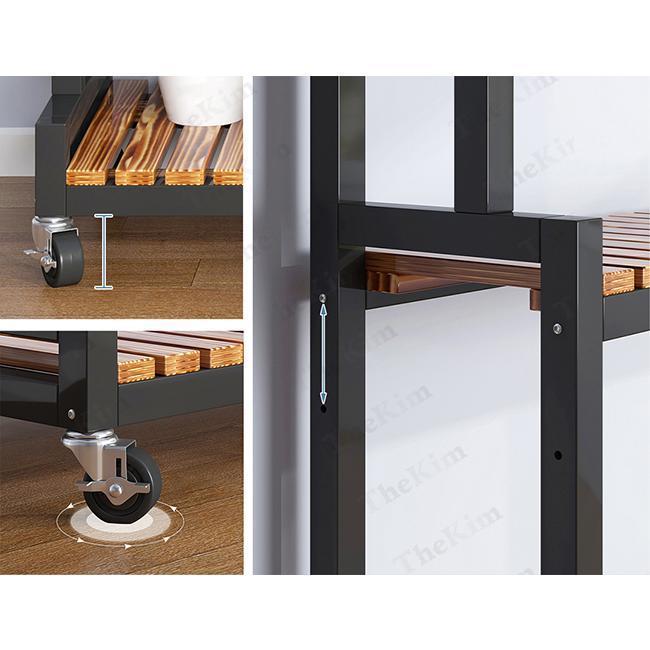 フラワースタンド ガーデンラック キャスター付き ベランダ 3段 屋外 室内 簡単組み立て ガーデニング 花棚 盆栽棚 錆びない 耐腐食性 園芸ラック 多機能 キャスター付き