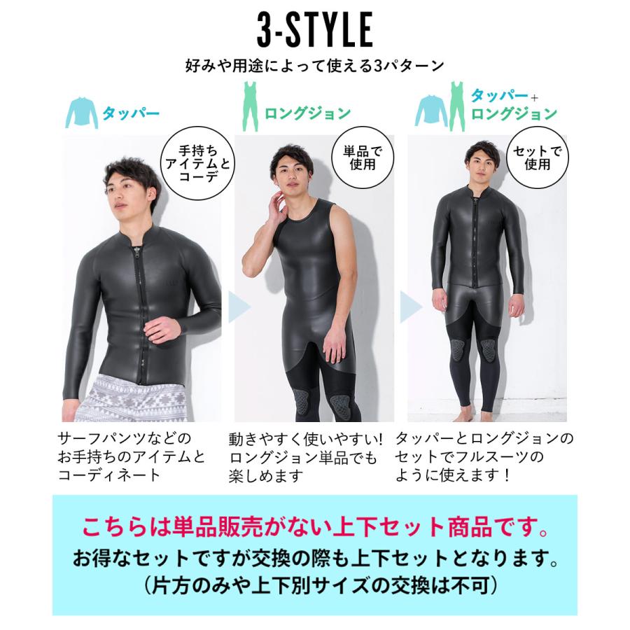 【5日6日限定 大セール】FELLOW ロングジョン ＆ タッパー セット 3mm メンズ ウェットスーツ サーフィン 日本規格 JPSA ウェット｜go-island｜09