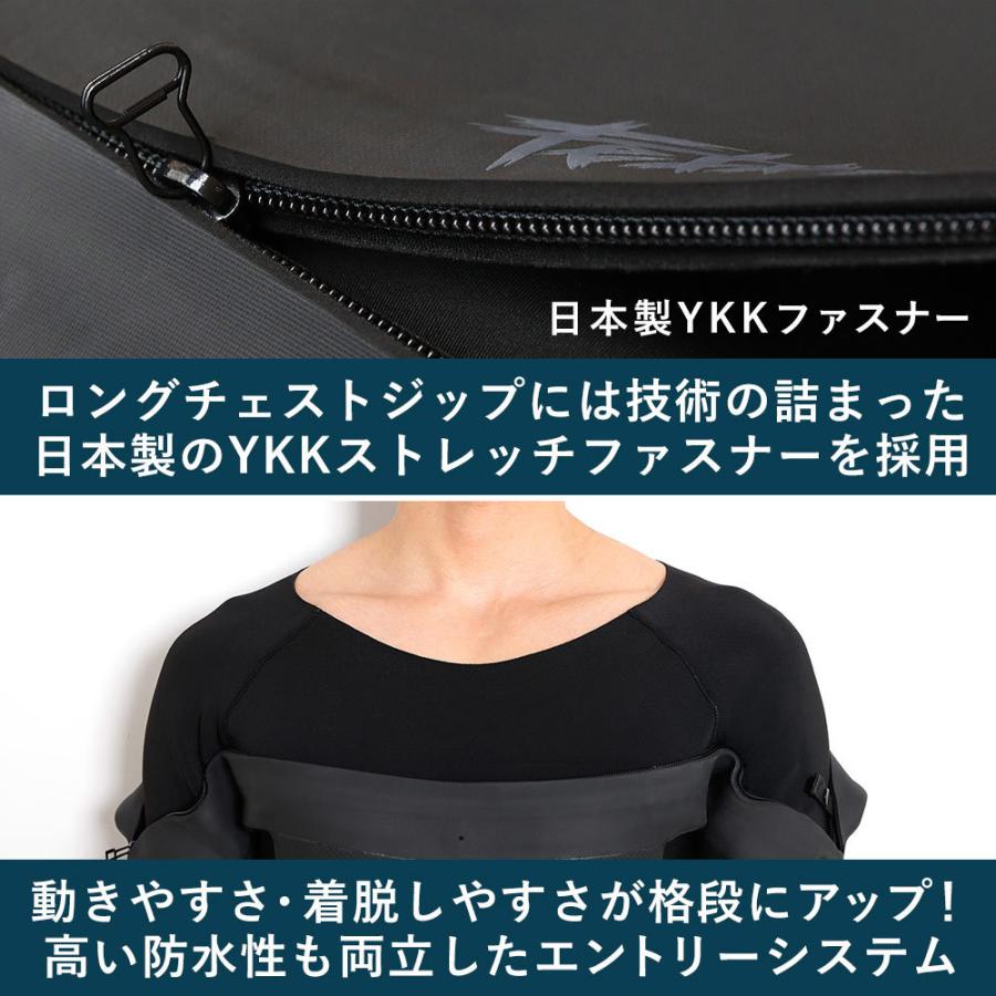 RSS SURF セミドライ ウェットスーツ メンズ 5×3mm ロングチェストジップ スキン セミドライスーツ ウエット 日本規格｜go-island｜07