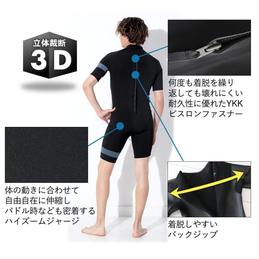 スプリングウェットスーツ サーフィン メンズ 伸縮性あり 着用