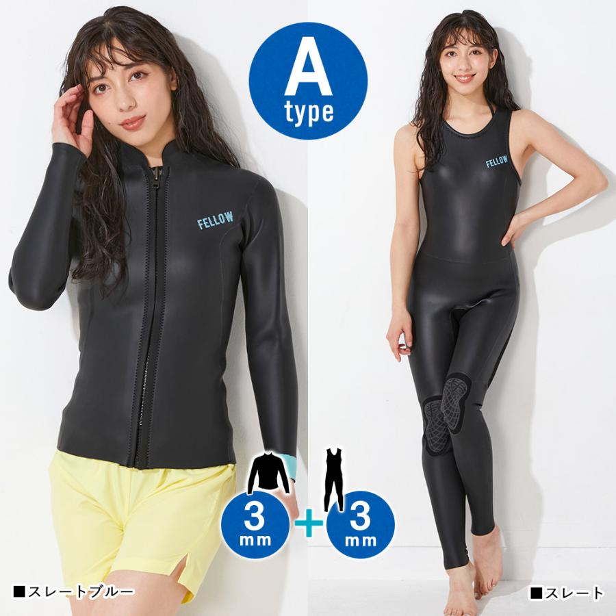 ★SATO★FELLOW ロングジョン&タッパーセット 160cm ML FELLOW 【特価】FELLOW ウェットスーツ ロングジョン ＆ タッパー