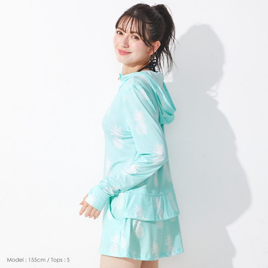 FELLOW ラッシュガード フリル ロングパーカー レディース ラッシュ