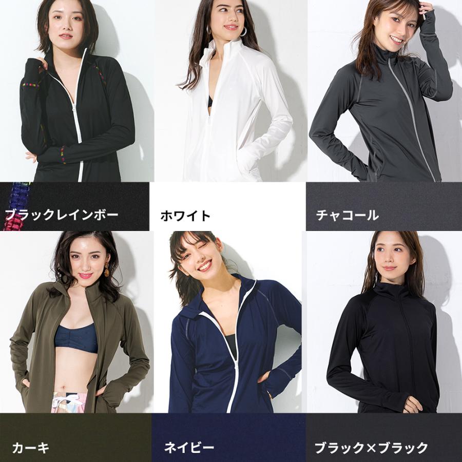 【P5倍 1日・2日限定】FELLOW ラッシュガード ジップアップ レディース 長袖 S〜3L 日本規格 スタンドカラー 水陸両用 速乾 UPF50+ 紫外線対策｜go-island｜04