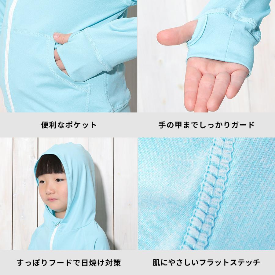 HEAZEL ラッシュガード ロング フリルパーカー フード付き