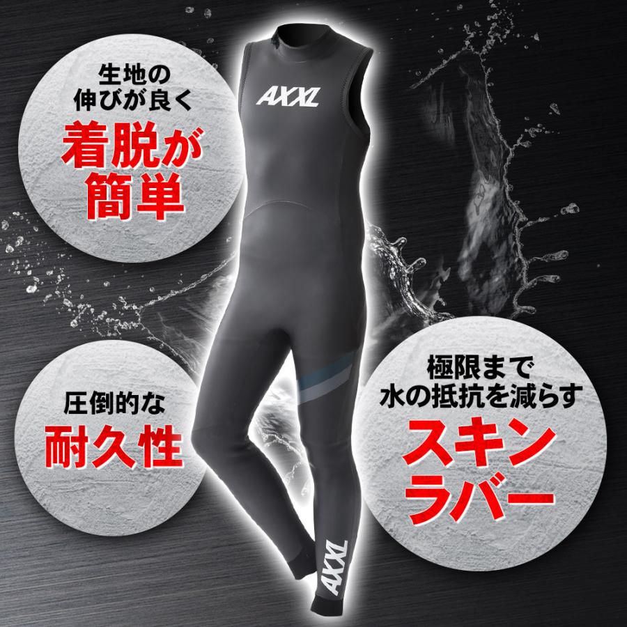 AXXL SUITS トライアスロン ウェットスーツ スキン ロングジョン メンズ ALL3mm ラバー M〜XXL 大きいサイズ｜go-island｜02