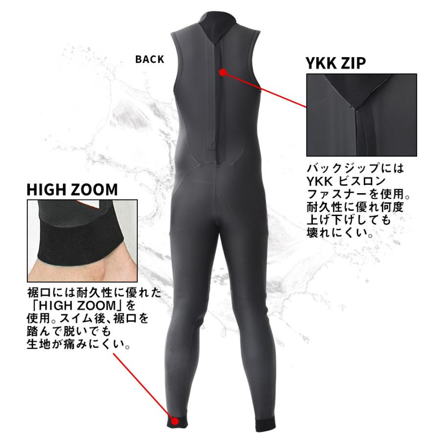 AXXL SUITS トライアスロン ウェットスーツ スキン ロングジョン メンズ ALL3mm ラバー M〜XXL 大きいサイズ｜go-island｜05