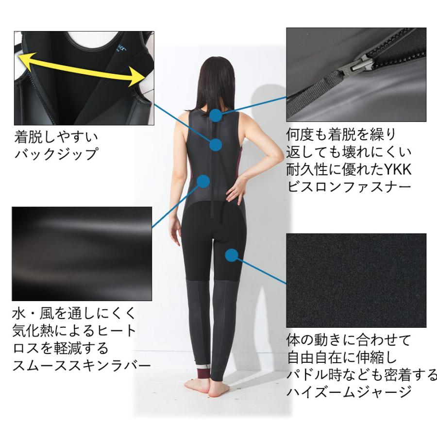FELLOW レディース スキン ロングジョン バックジップ 3mm Ｍサイズ FELLOW ウェットスーツ ロングジョン バックジップ 3mm レディース