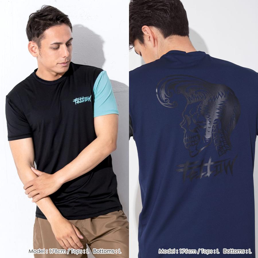 FELLOW ラッシュガード Tシャツ メンズ ラッシュ 半袖 バイカラー