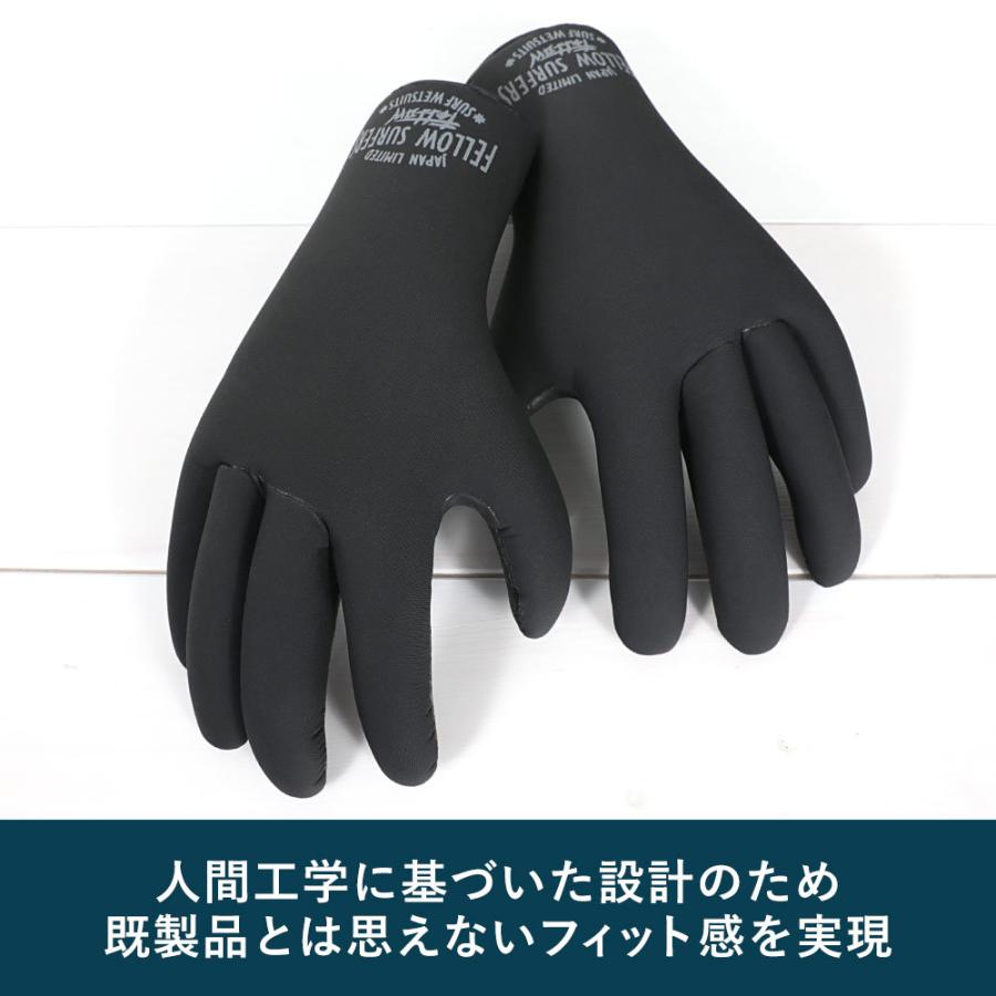 FELLOW サーフグローブ ウエット グローブ ALL3mm 保温 起毛