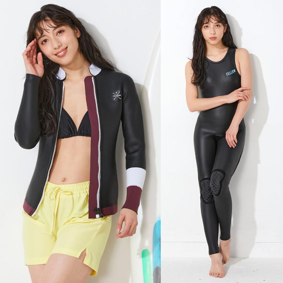 FELLOW レディース スキン ロングジョン バックジップ 3mm Ｍサイズ FELLOW ウェットスーツ ロングジョン バックジップ 3mm レディース
