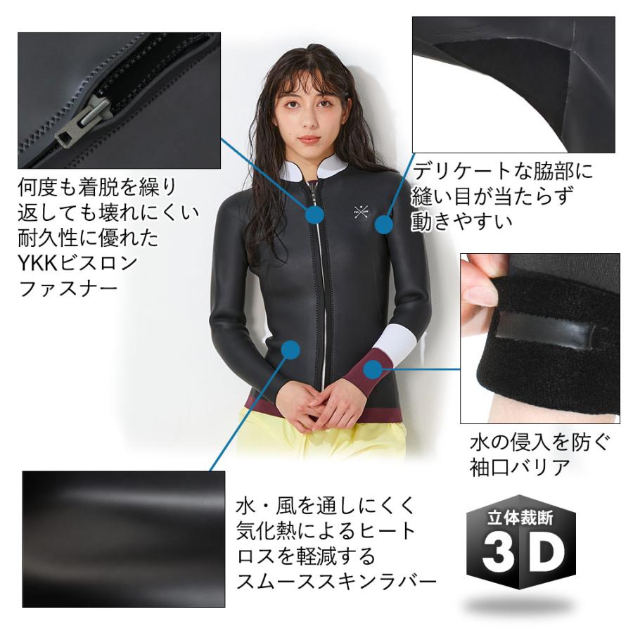 FELLOW ウェットスーツ タッパー レディース フロントジップ 3mm