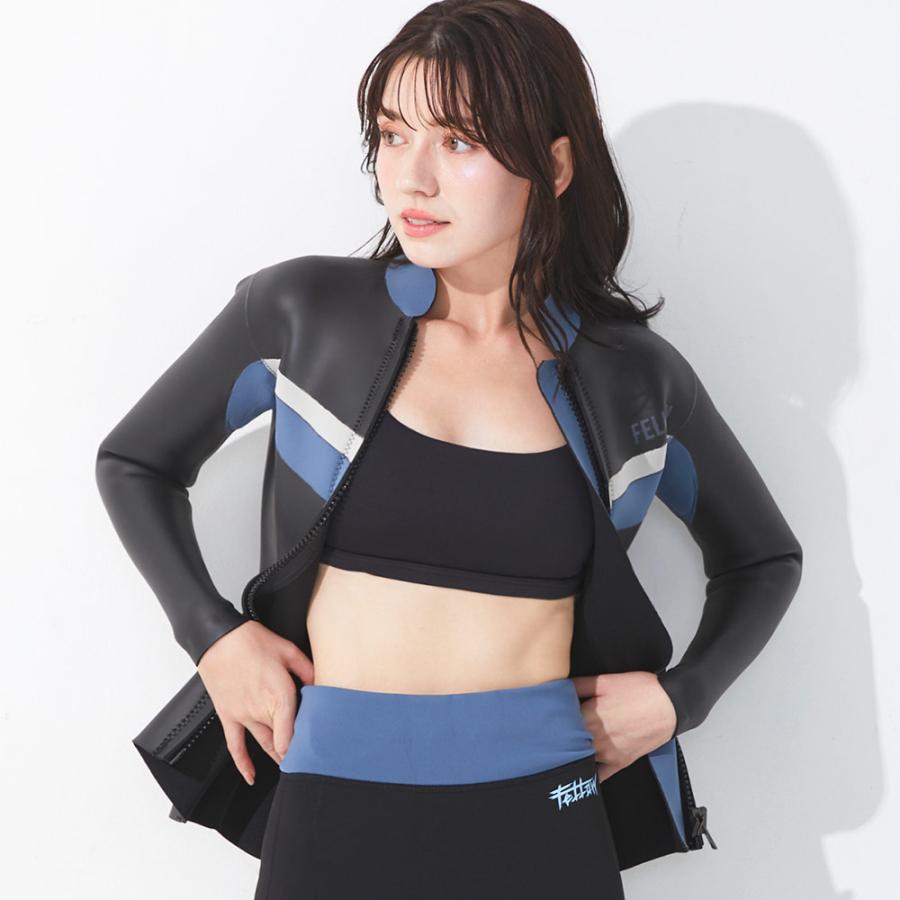 FELLOW ウェットスーツ タッパー フロントジップ 3mm スキン ラバー